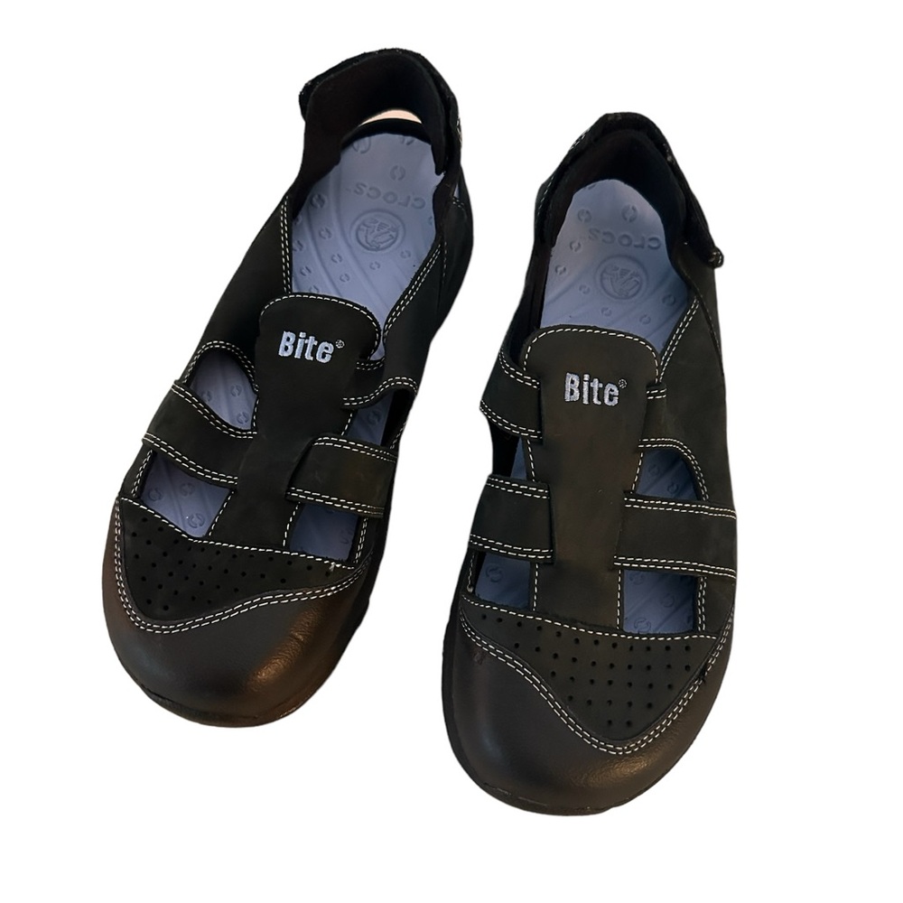 CROCS Bite Black OrthoSport Sorbet Women's Slingback Sandals, size 10
